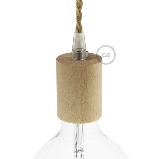 Wooden light bulb socket kit - For Pendant Light Cables - E26