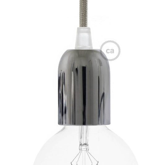 Rounded Top metal E26 light bulb socket kits - Chrome