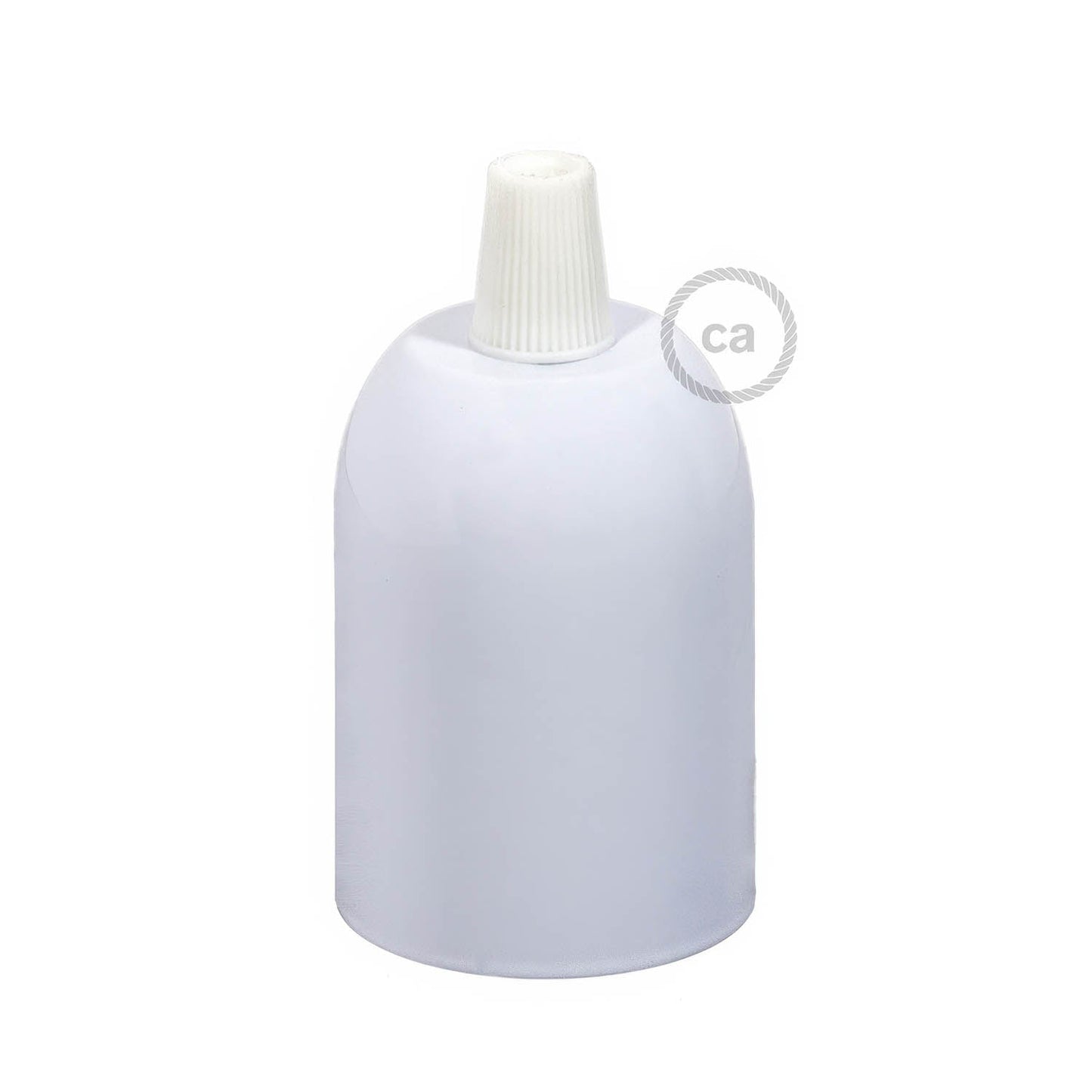 Kit portalampada E27 semisferico in metallo  - Bianco lucido
