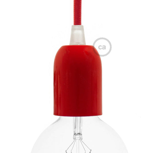 Rounded Top metal E26 light bulb socket kits - Red