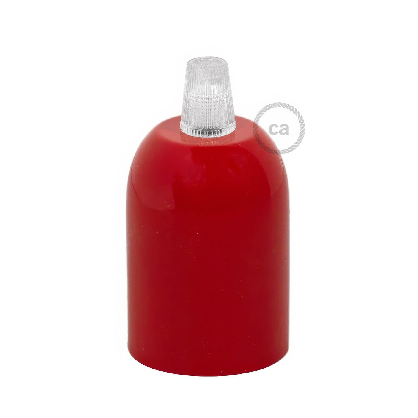 Kit portalampada E27 semisferico in metallo  - Rosso