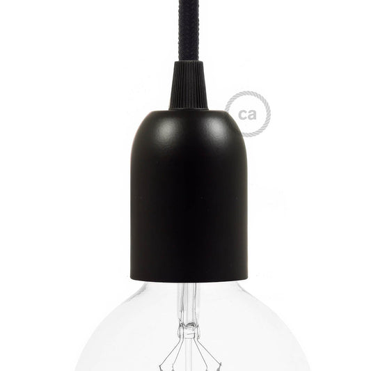 Rounded Top metal E26 light bulb socket kits - Black