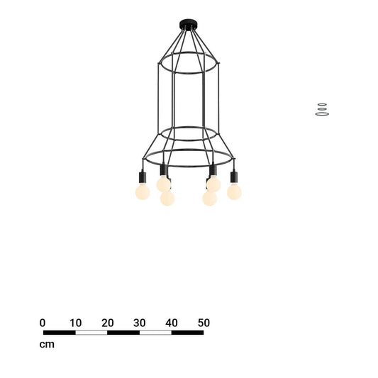 CHANDELIER 3 CAGE ROUND 6 13235