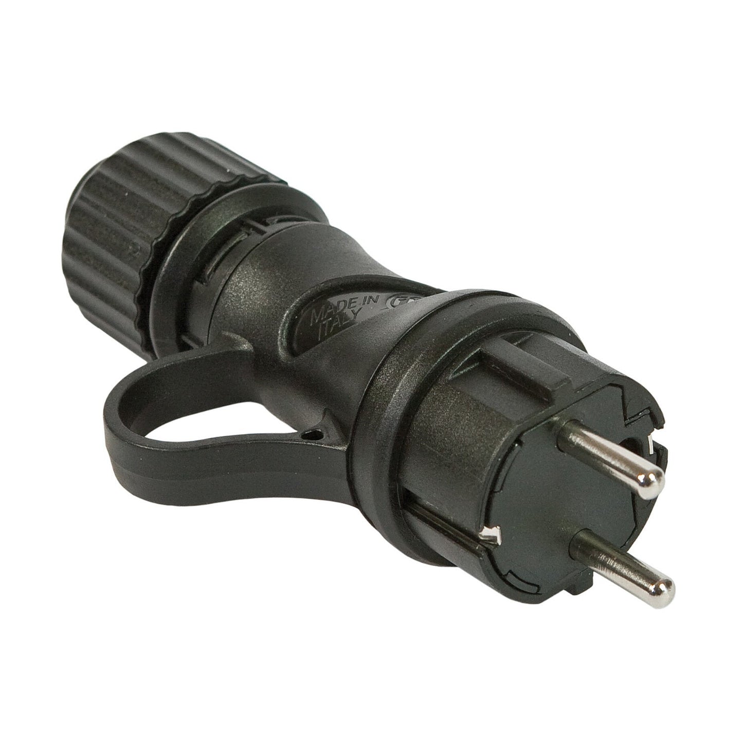Spina Schuko Nera 16A 250V IP44 per esterno - Compatibile Sistema Modulair - Nero