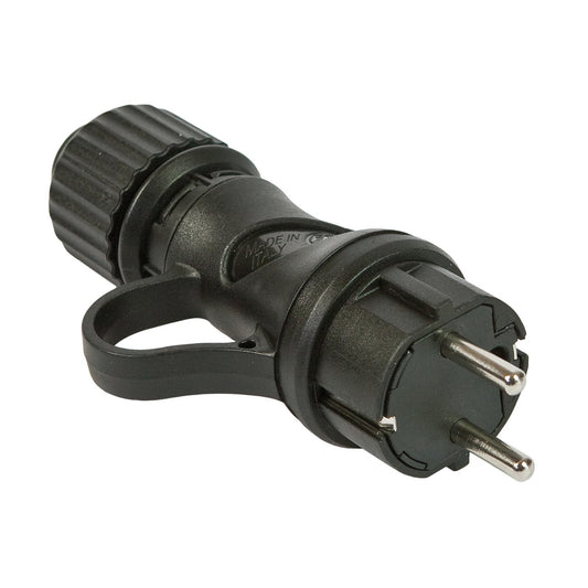 Spina Schuko Nera 16A 250V IP44 per esterno - Compatibile Sistema Modulair - Nero