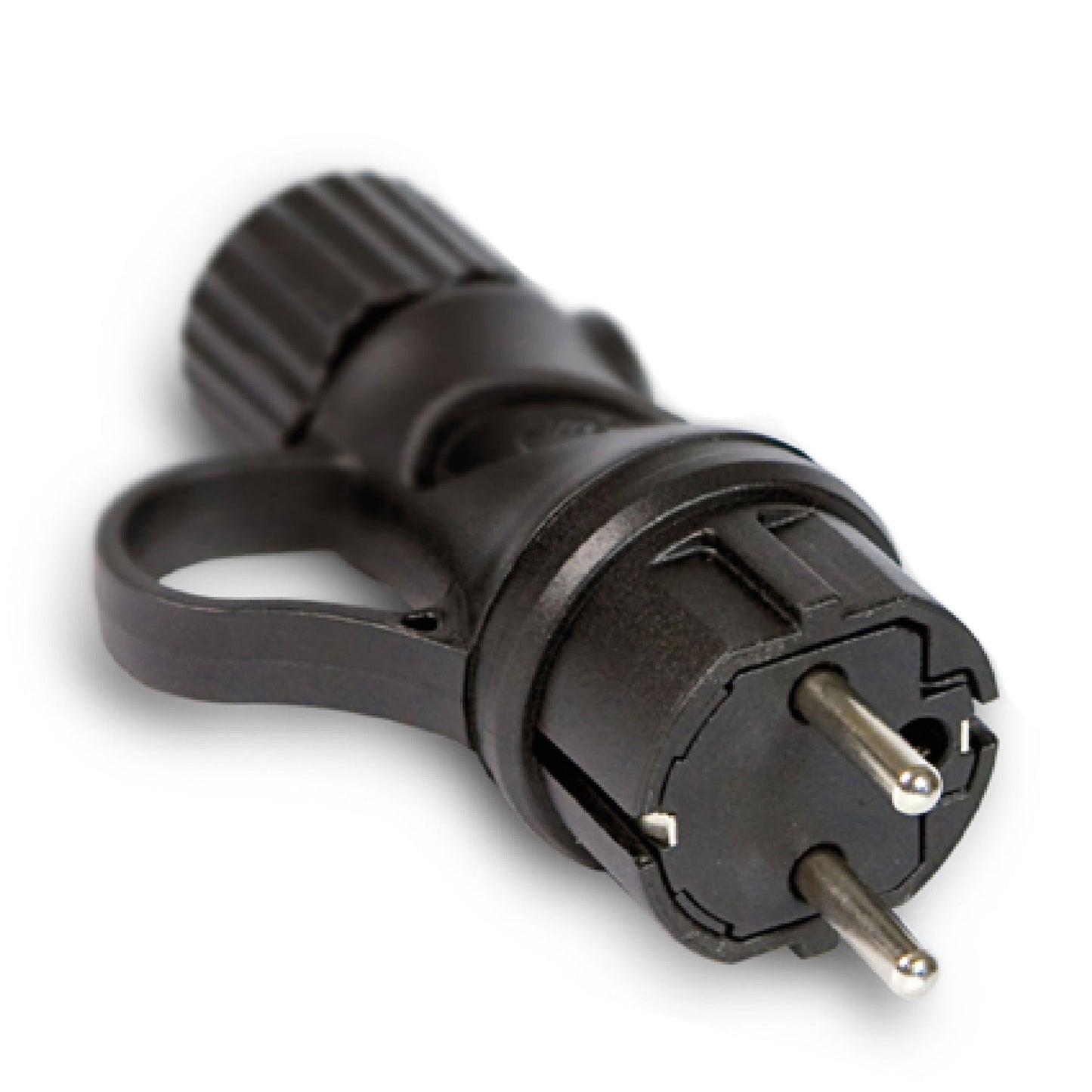Spina Schuko Nera 16A 250V IP44 per esterno - Compatibile Sistema Modulair - Nero
