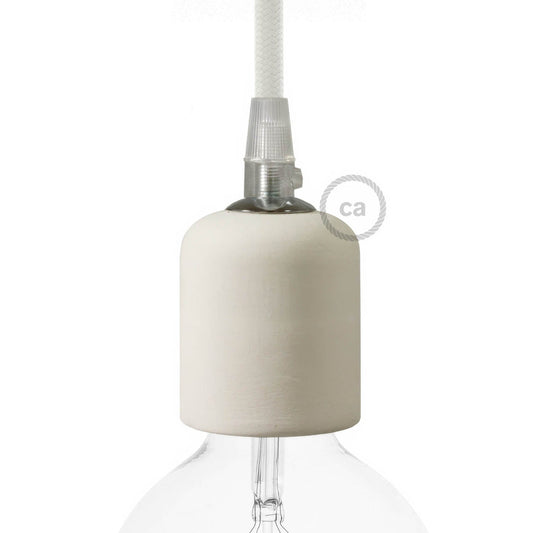 Handmade Ceramic E26 light bulb socket kit - Cookie