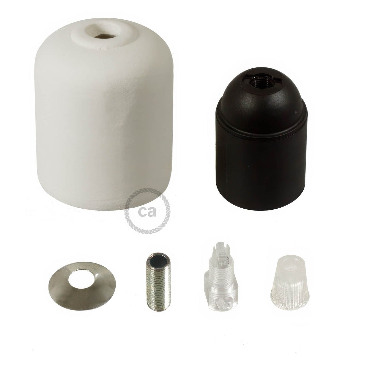 Handmade Ceramic E26 light bulb socket kit - Cookie