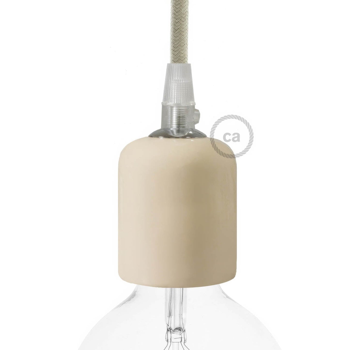 Kit portalampada E27 in ceramica - Avorio