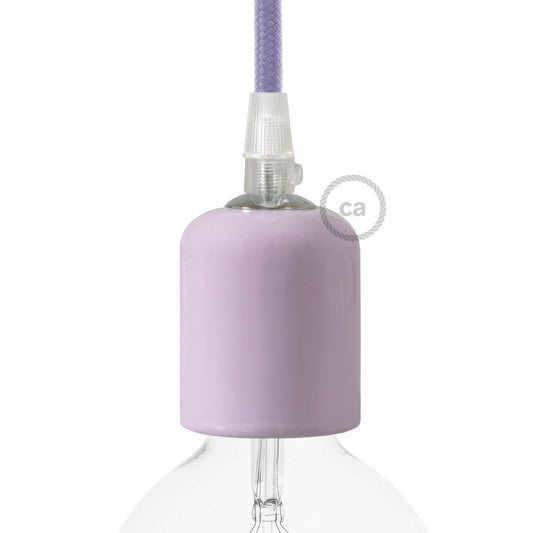 Handmade Ceramic E26 light bulb socket kit - Liliac