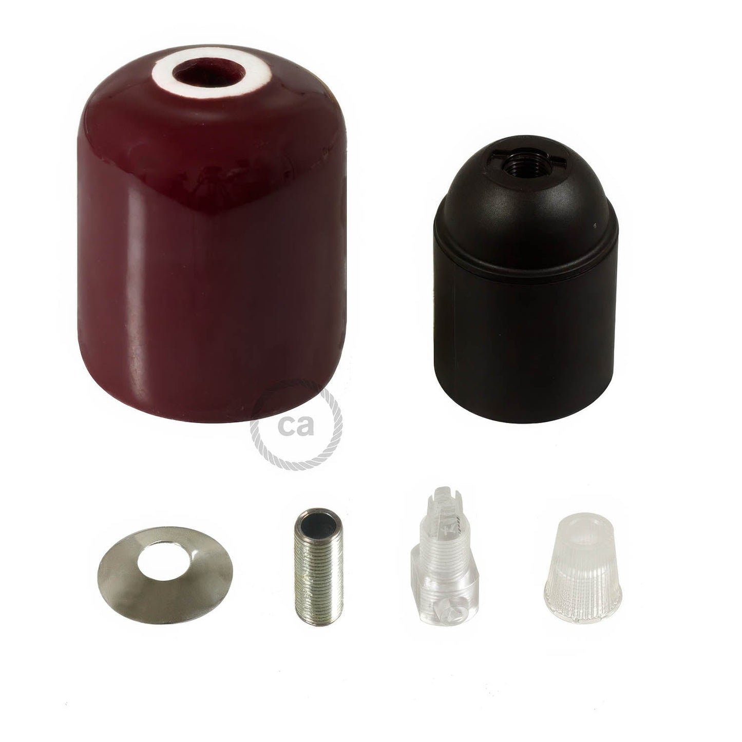 Kit portalampada E27 in ceramica - Bordeaux