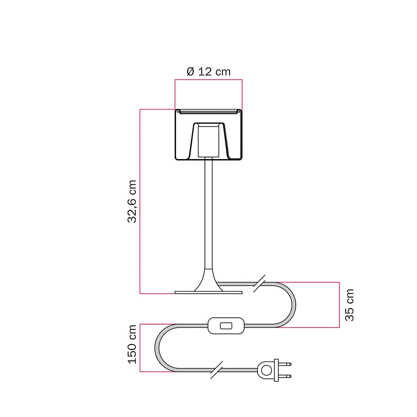 Lampada da tavolo MAG-Y con base metallica tonda e lampadina Ghost smoky - Nero