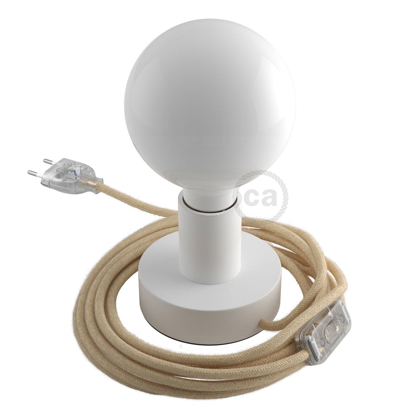 Posaluce - Lampada da tavolo in legno Small - Bianco