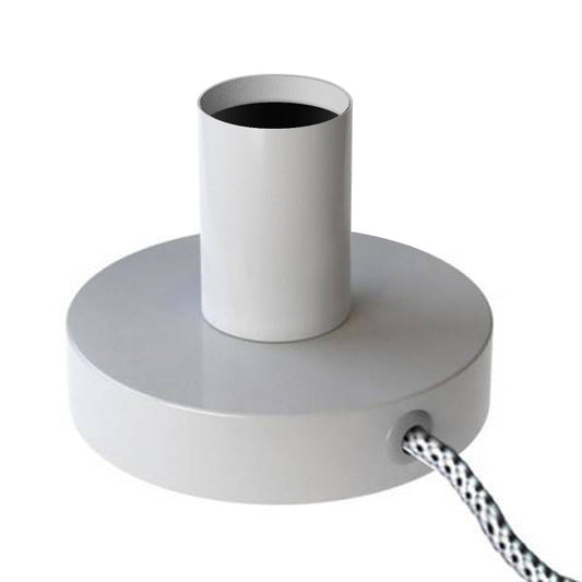 Posaluce - Lampada da tavolo in metallo e spina UK - Bianco lucido