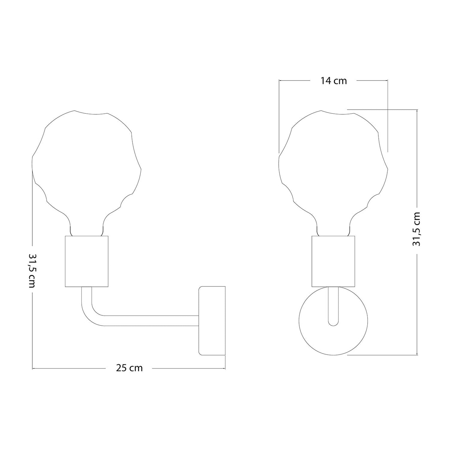 Lampada Fermaluce Elle in legno con lampadina Bumped - Neutro
