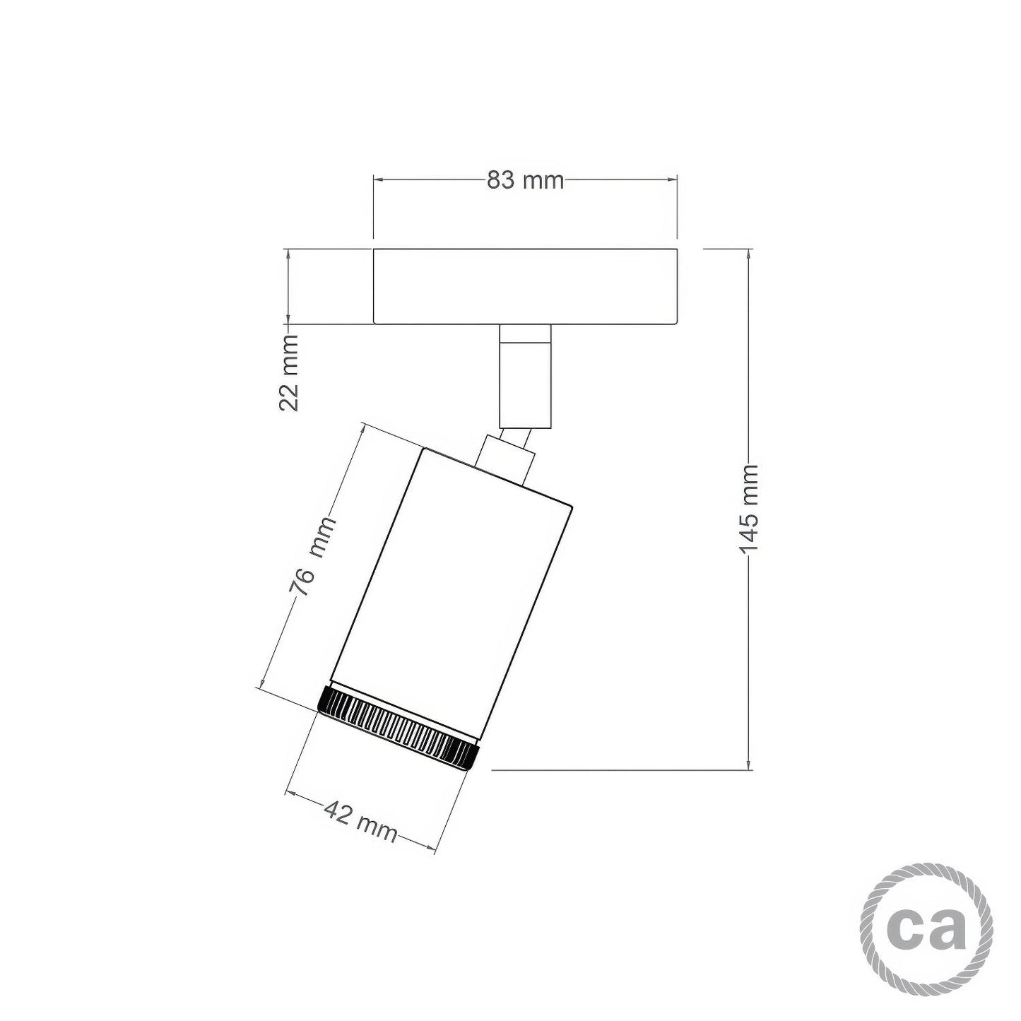 Fermaluce faretto Mini Spotlight GU1d0, lampada orientabile da parete o soffitto con snodo  - Bronzo satinato