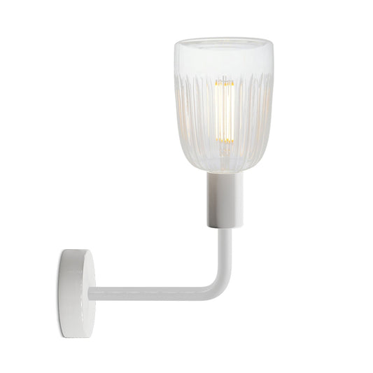 Lampada Fermaluce Elle in metallo con lampadina Crystal - Bianco opaco