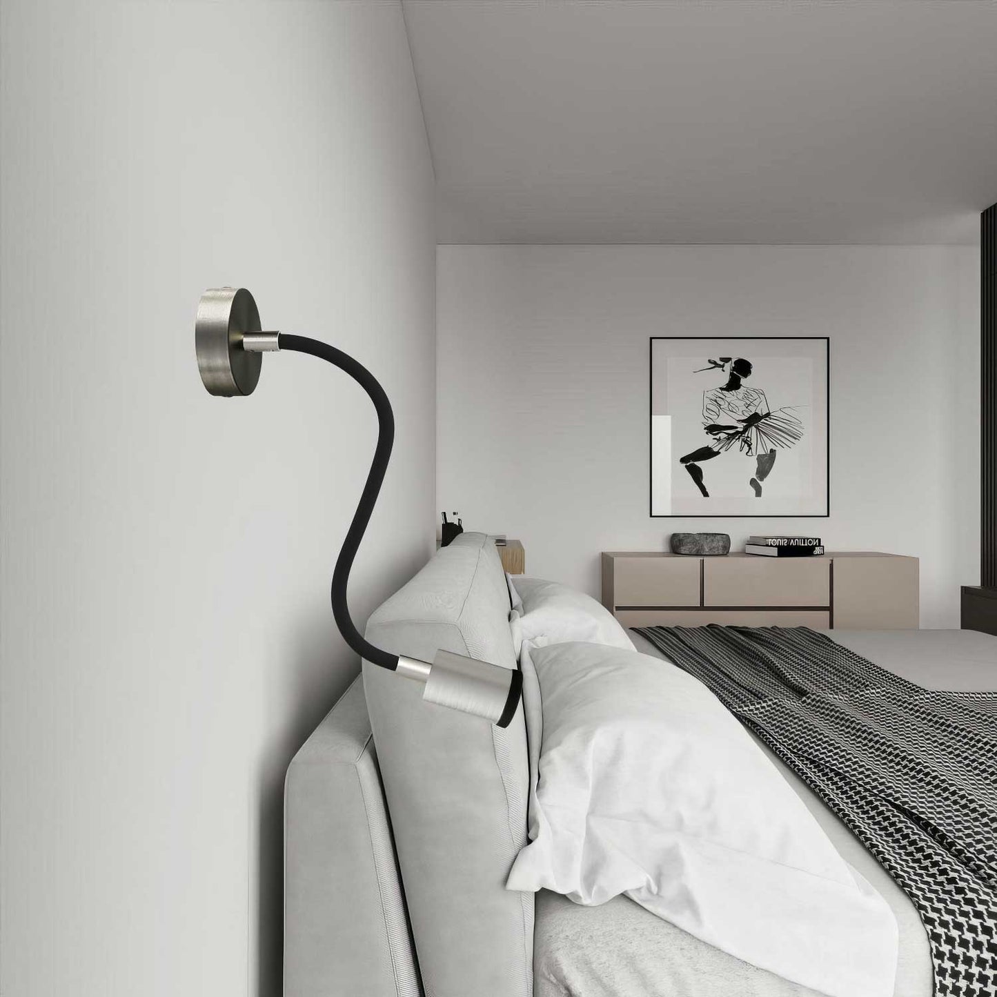 Lampada Mini faretto SPOTLIGHT GU1d0 Flex 30 da parete e soffitto - Titanio satinato