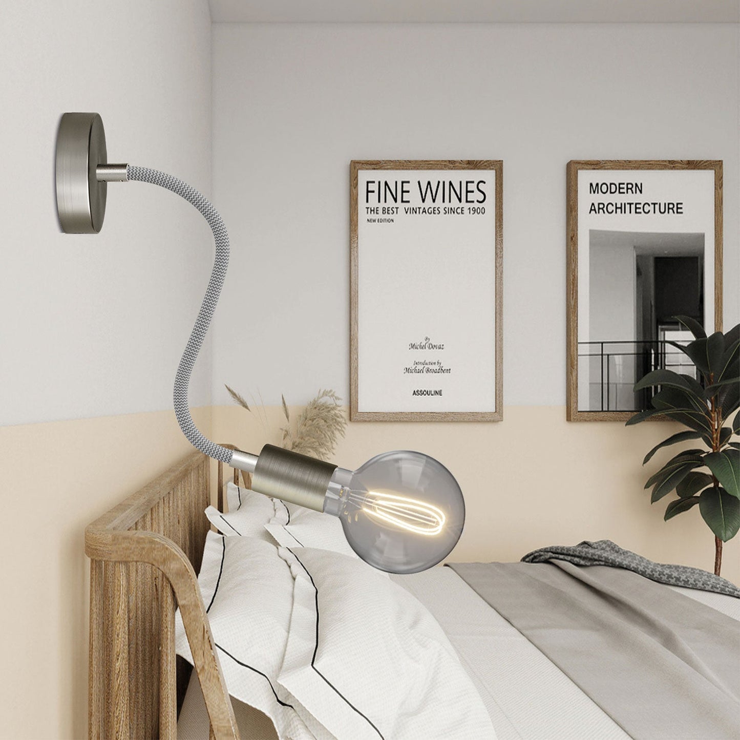 Lampada Flex 30 con lampadina Globo - Titanio satinato