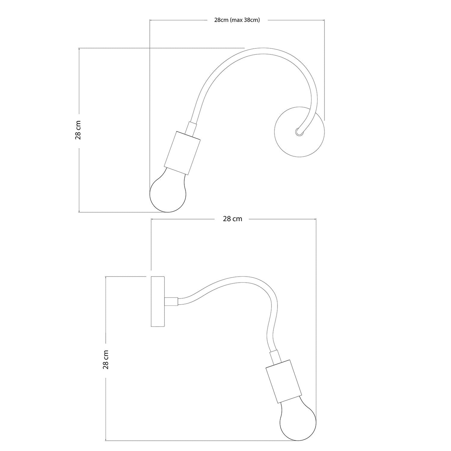 Lampada Flex 30 con lampadina Goccia - Nero