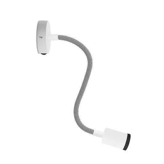 Lampada Fermaluce Flex 30 con mini rosone con interruttore e mini faretto GU1d0 - Bianco opaco