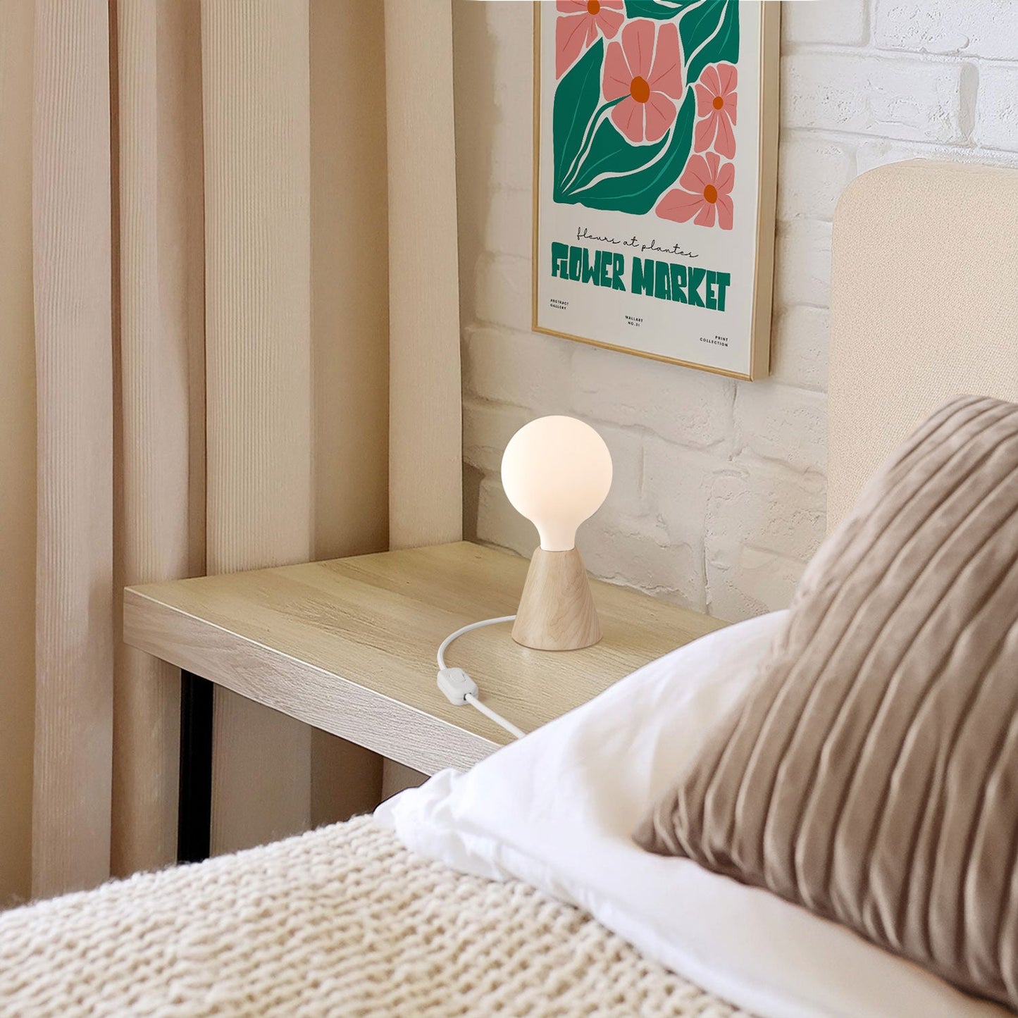Supporto in legno per lampadina - Neutro