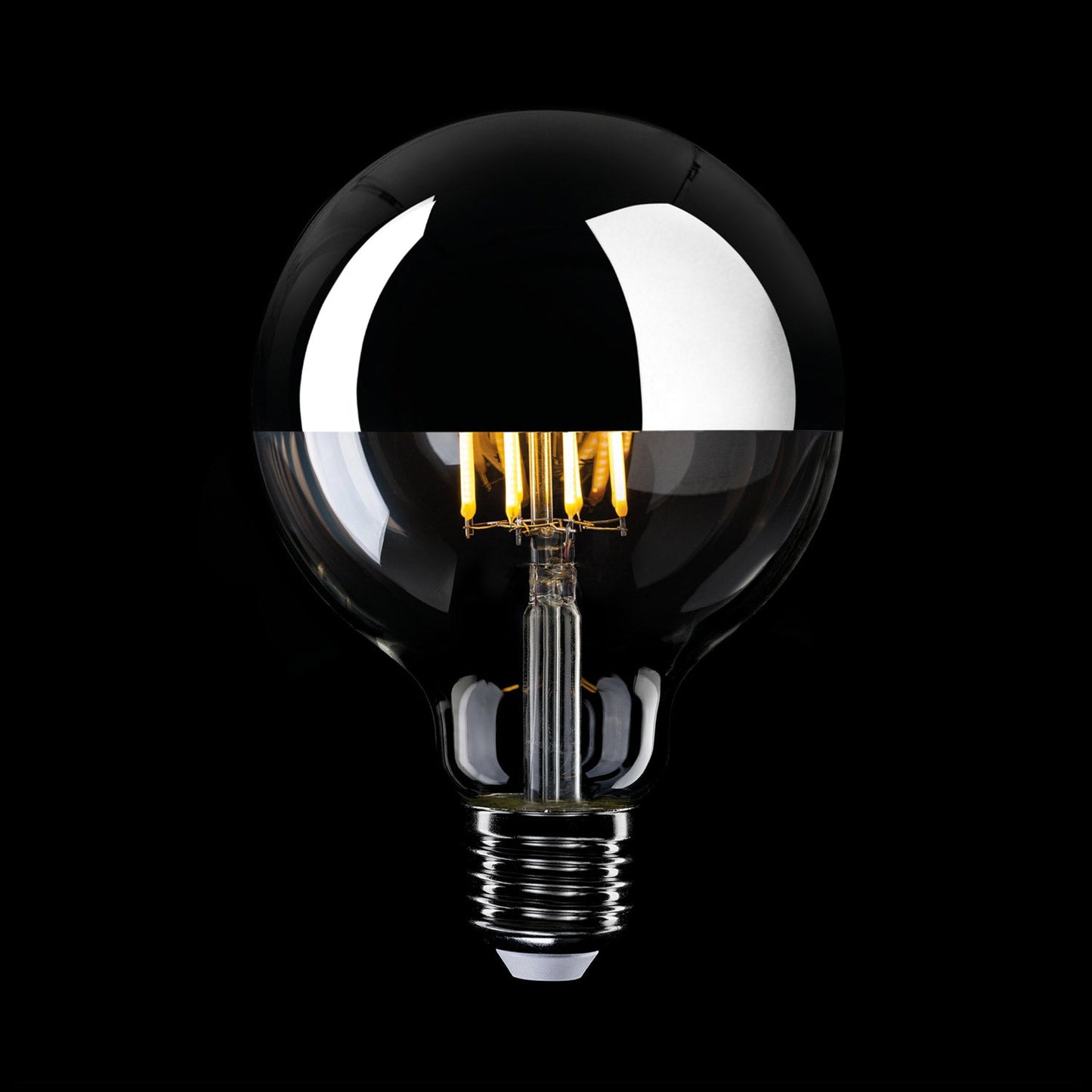 Lampadina LED Mezza Sfera Argento Globo G125 7W 650Lm E27 2700K Dimmerabile - A05