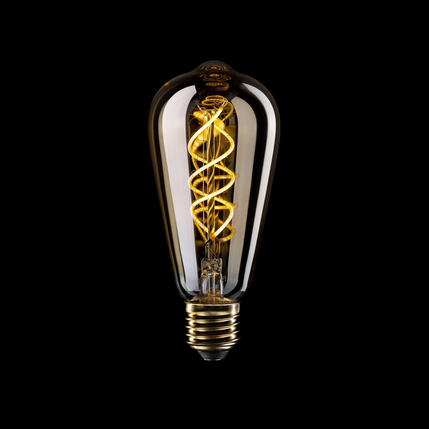 Lampadina LED dorata B01 Linea 5V Filamento a spirale Edison ST64 1,3W E27 Dimmerabile 2500K
