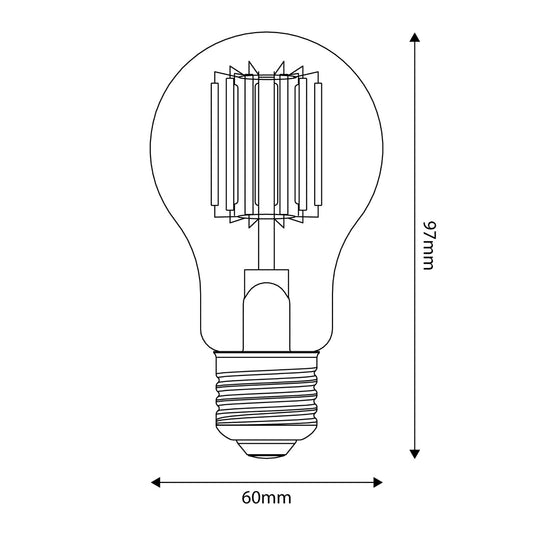Lampadina LED trasparente B03 Linea 5V Filamento verticale Goccia A60 1,7W E27 Dimmerabile 2500K