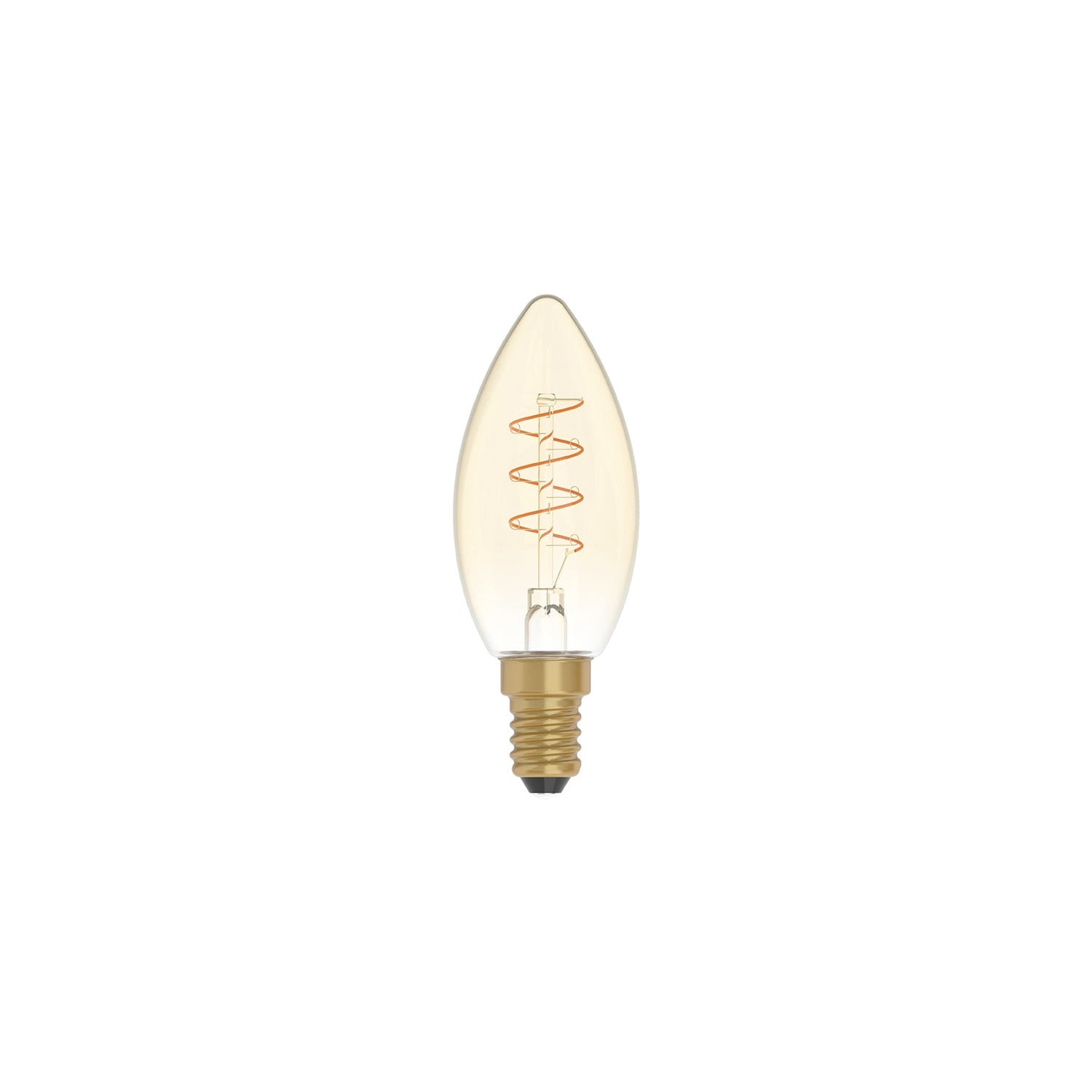 Lampadina LED Dorata Carbon Line filamento a spirale Candela C35 2,5W 136Lm E14 1800K Dimmerabile - C01
