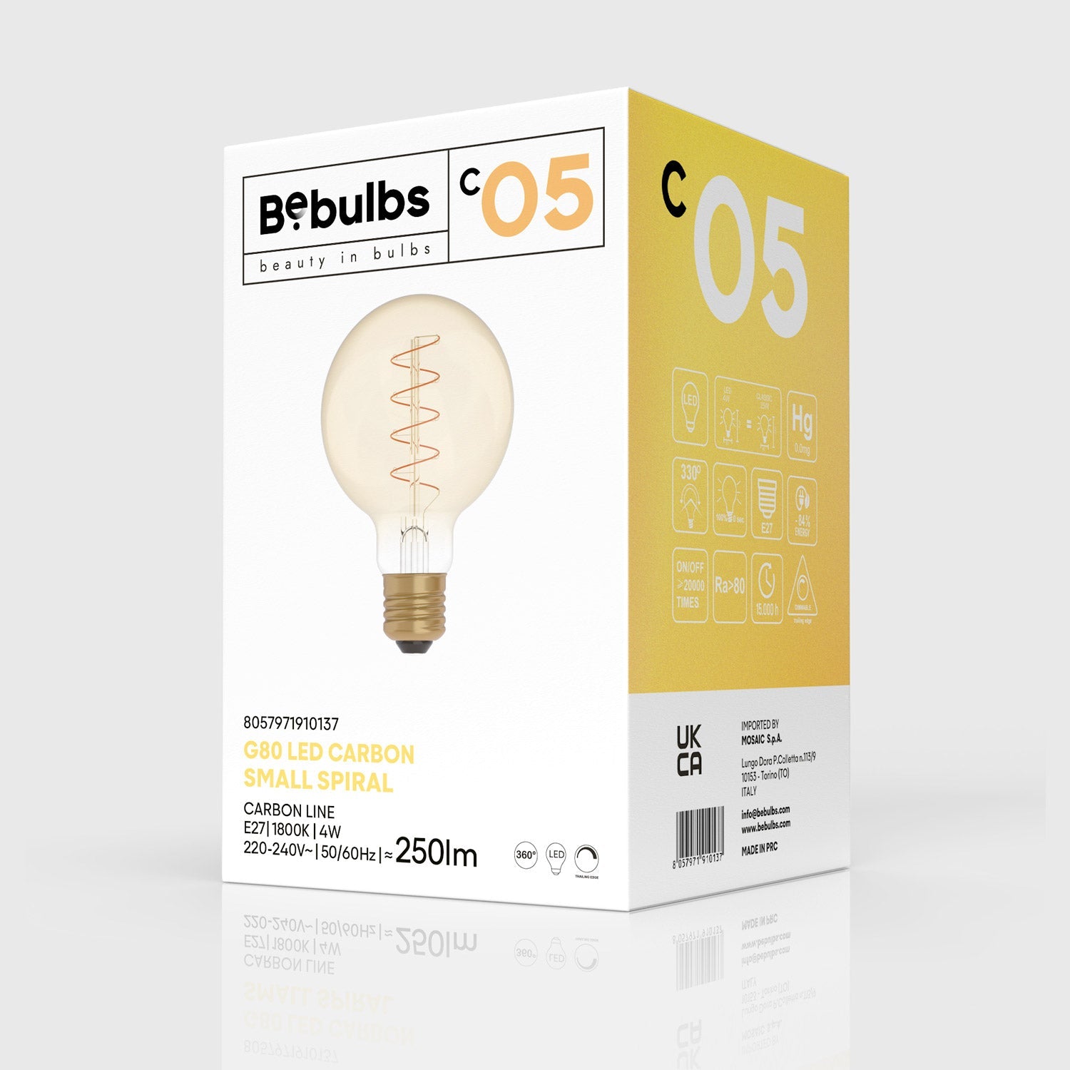 Lampadina LED Dorata Carbon Line filamento a spirale Globo G80 4W 250Lm E27 1800K Dimmerabile - C05