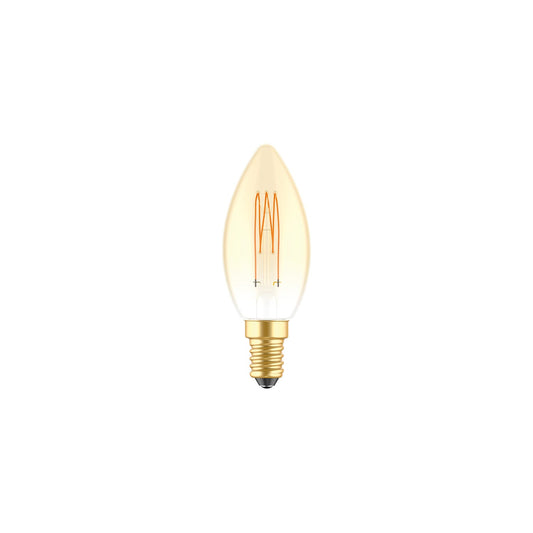 Lampadina LED Dorata Carbon Line filamento verticale Candela C35 3,5W 300Lm E14 2700K Dimmerabile - C51