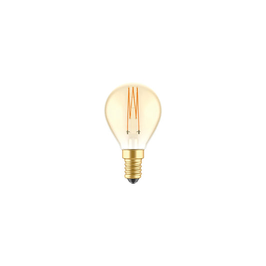 Lampadina LED Dorata Carbon Line filamento verticale Mini globo G45 3,4W 300Lm E14 2700K Dimmerabile - C52