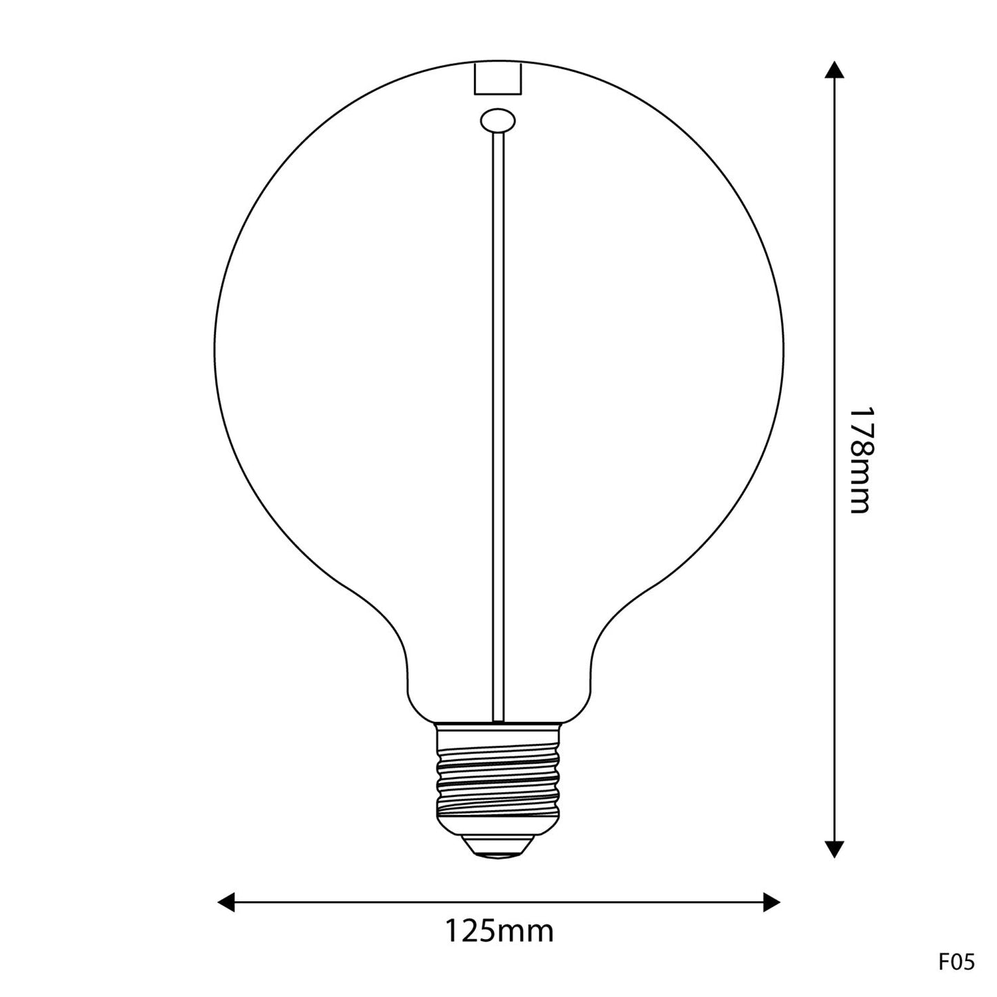 Lampadina LED Smoky Magnetic Deco Line Globo G125 2,8W 90Lm E27 1800K - F05