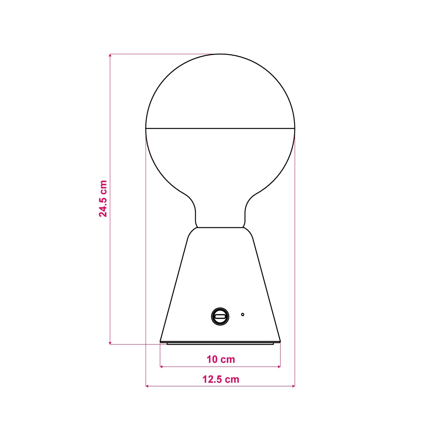 Lampada portatile ricaricabile Cabless01 con lampadina globo mezza sfera argento - Bianco