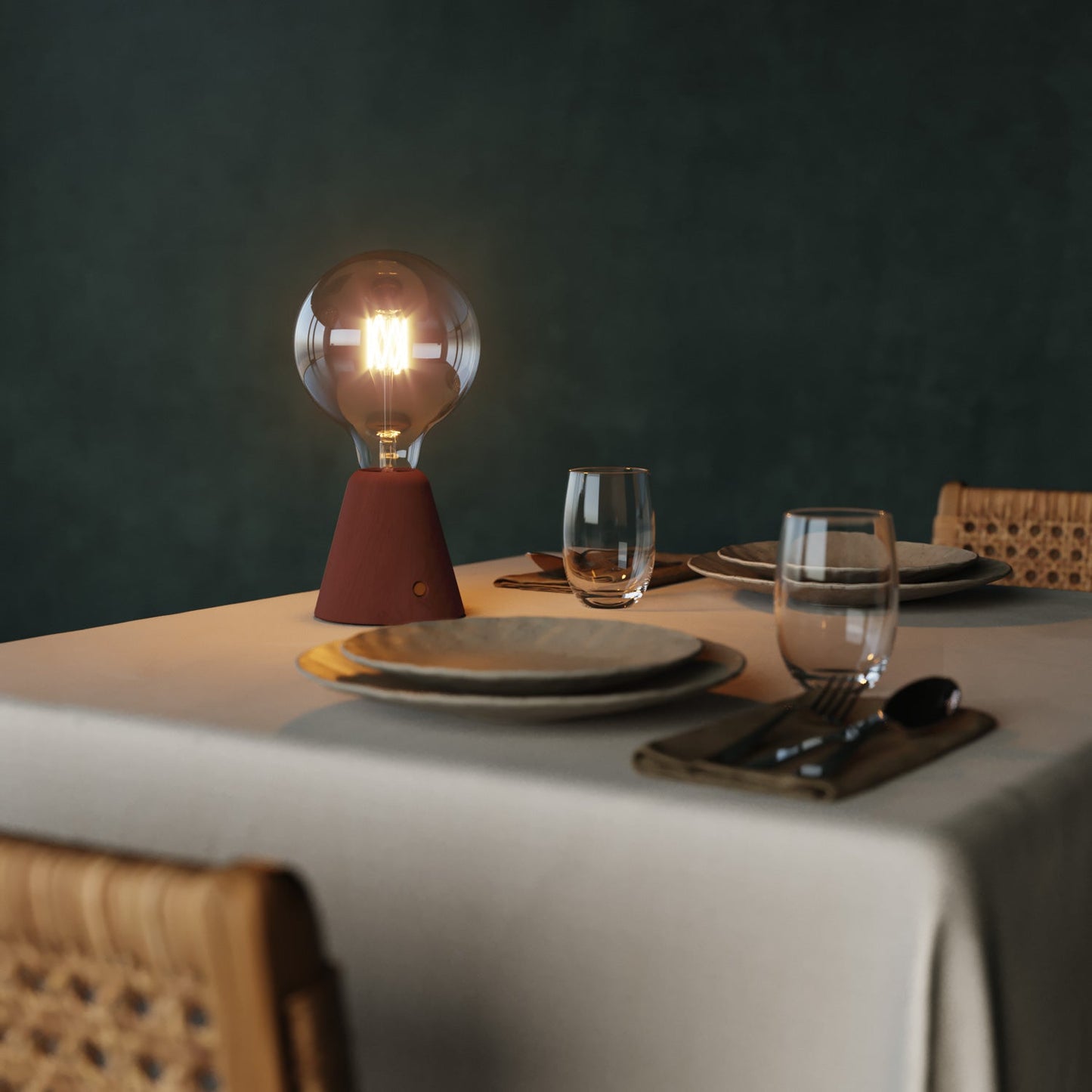 Base per lampada portatile ricaricabile Cabless01 - Terracotta