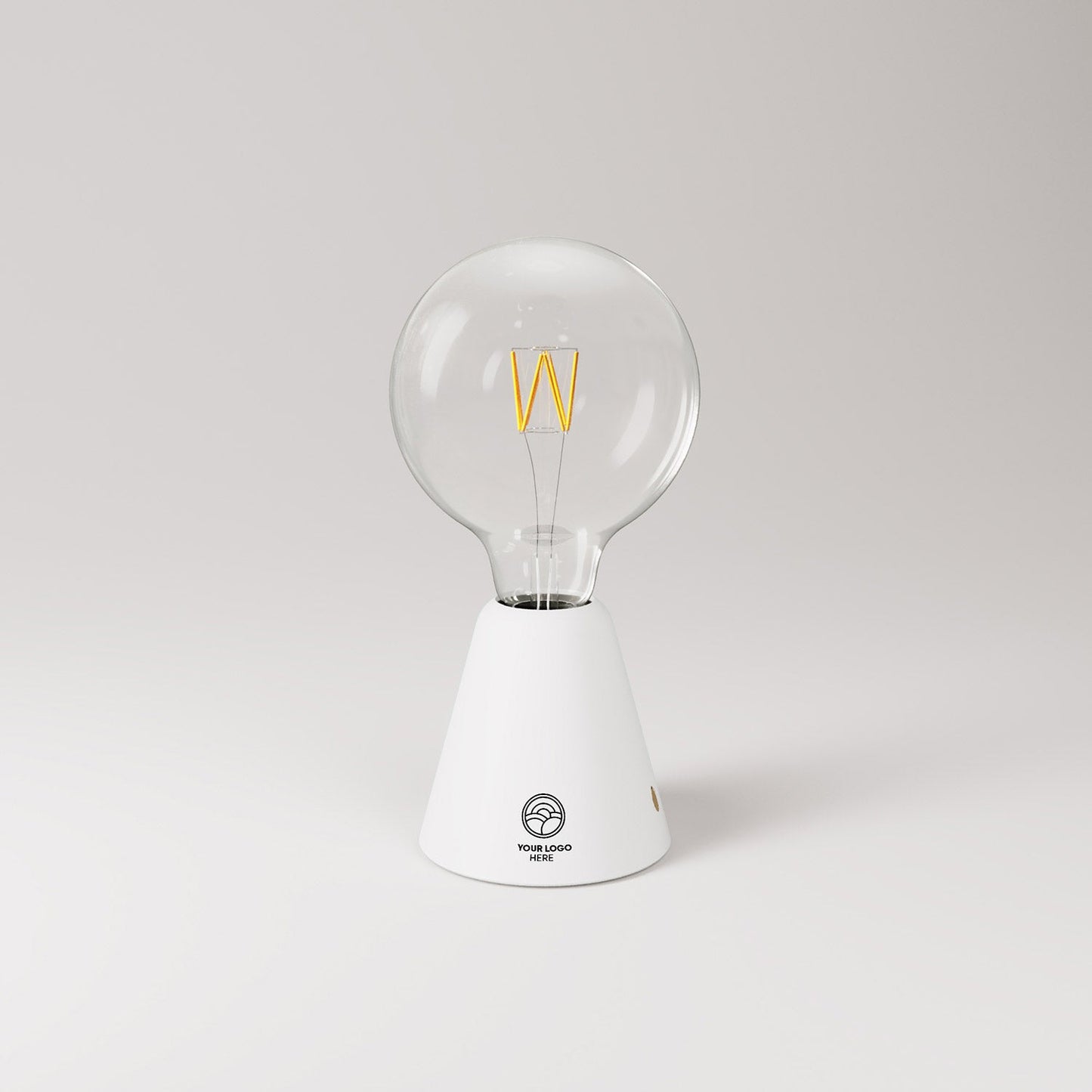 Lampada portatile ricaricabile Cabless01 con lampadina - personalizzabile (min 20 pezzi) - Bianco