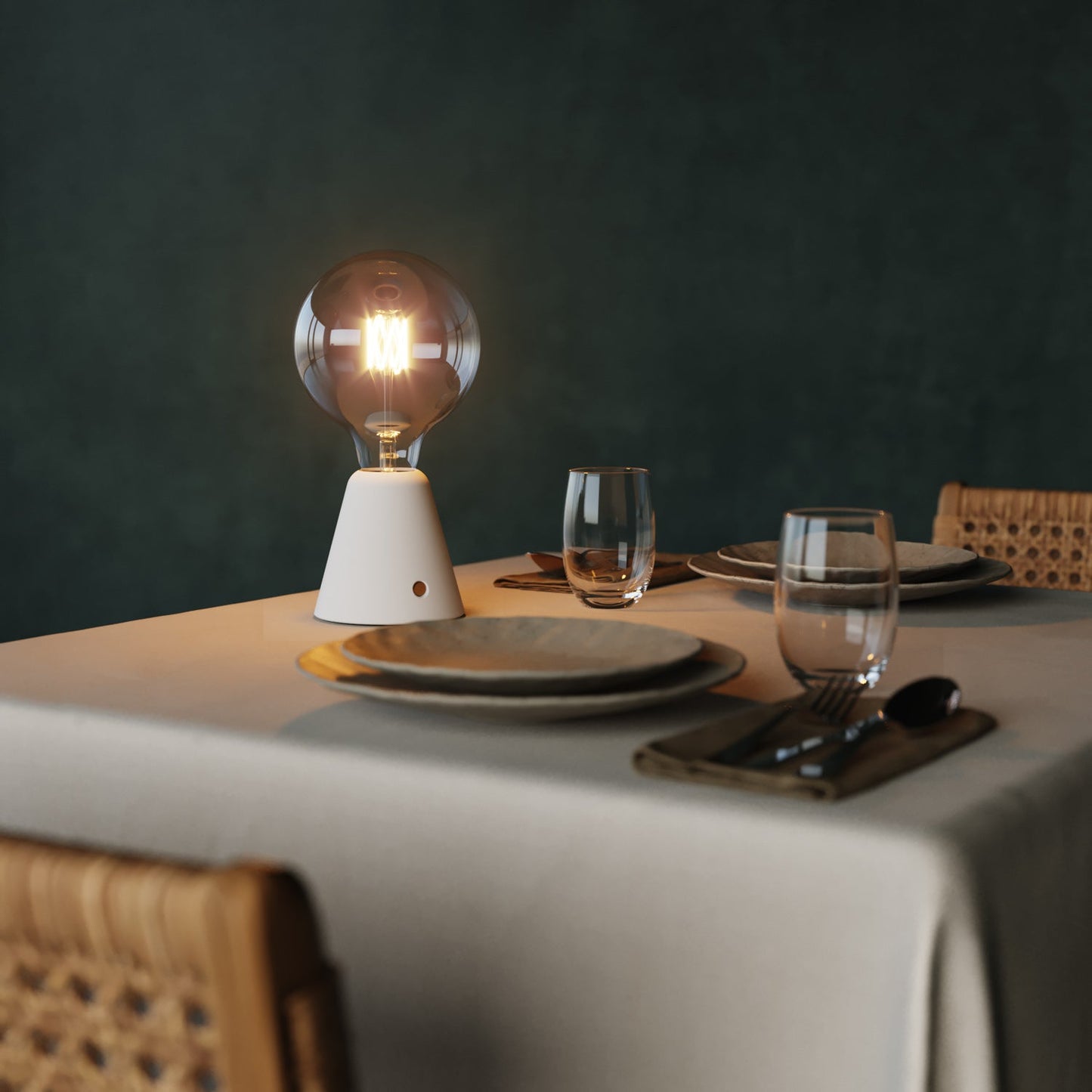 Base per lampada portatile ricaricabile Cabless01 - Bianco