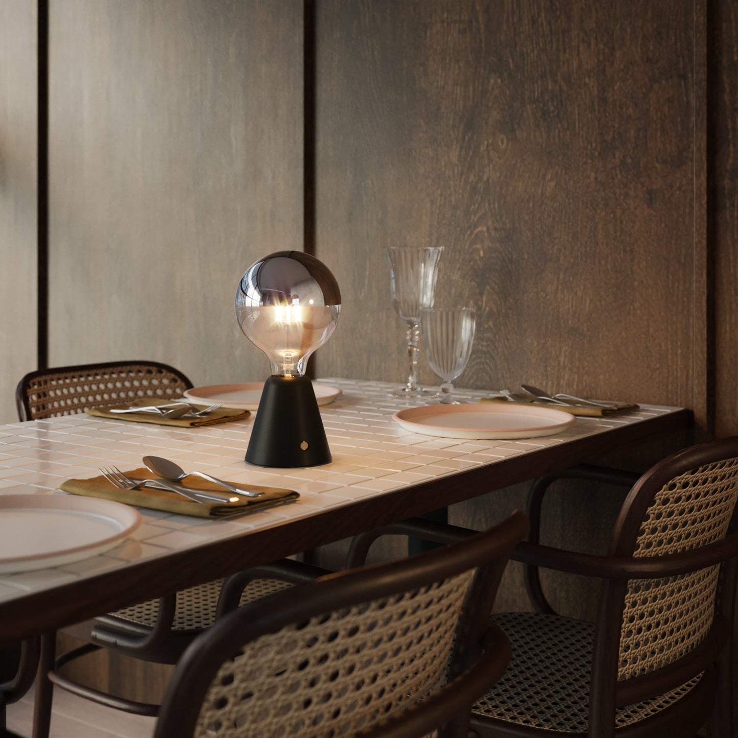 Base per lampada portatile ricaricabile Cabless01 - Nero