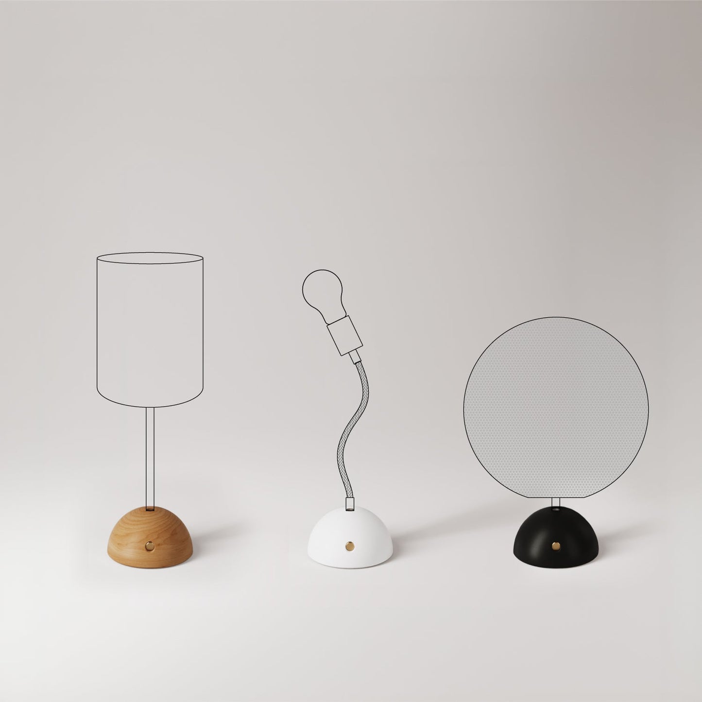 Kit supporto semisferico per lampade portatili a batteria - Neutro