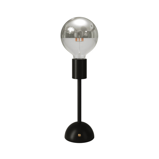 Lampada portatile e ricaricabile Cabless02 con lampadina globo mezza sfera argento - Nero