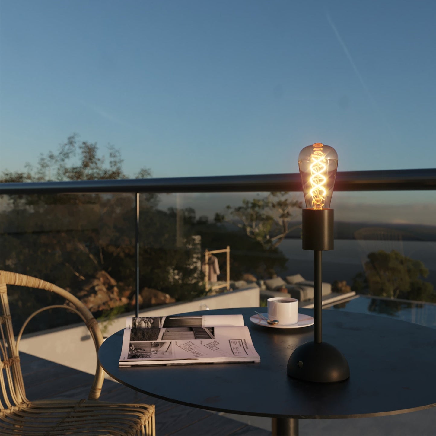Base per lampada portatile e ricaricabile Cabless02 - Nero