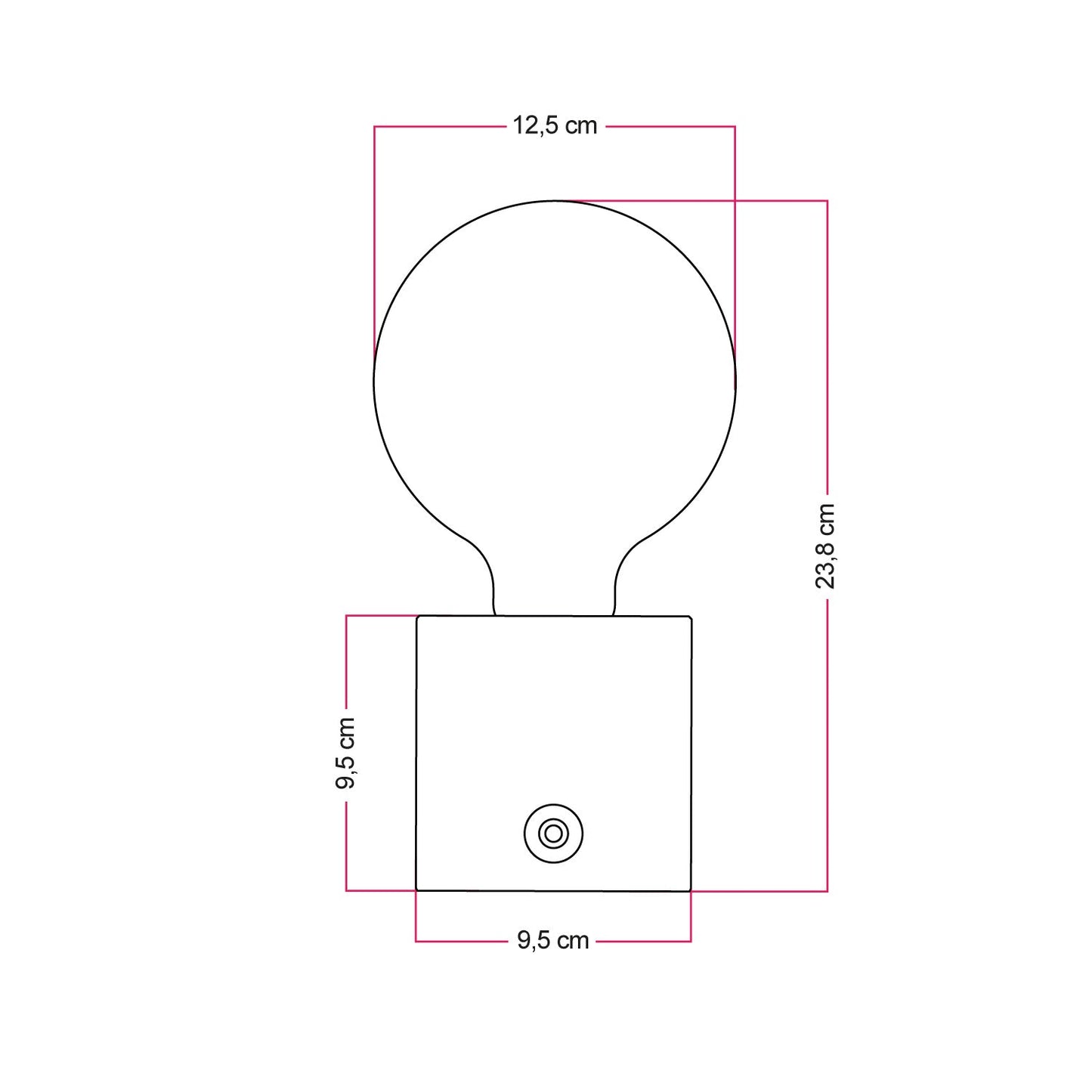 Lampada portatile ricaricabile Cabless03 con lampadina globo G125 - Neutro