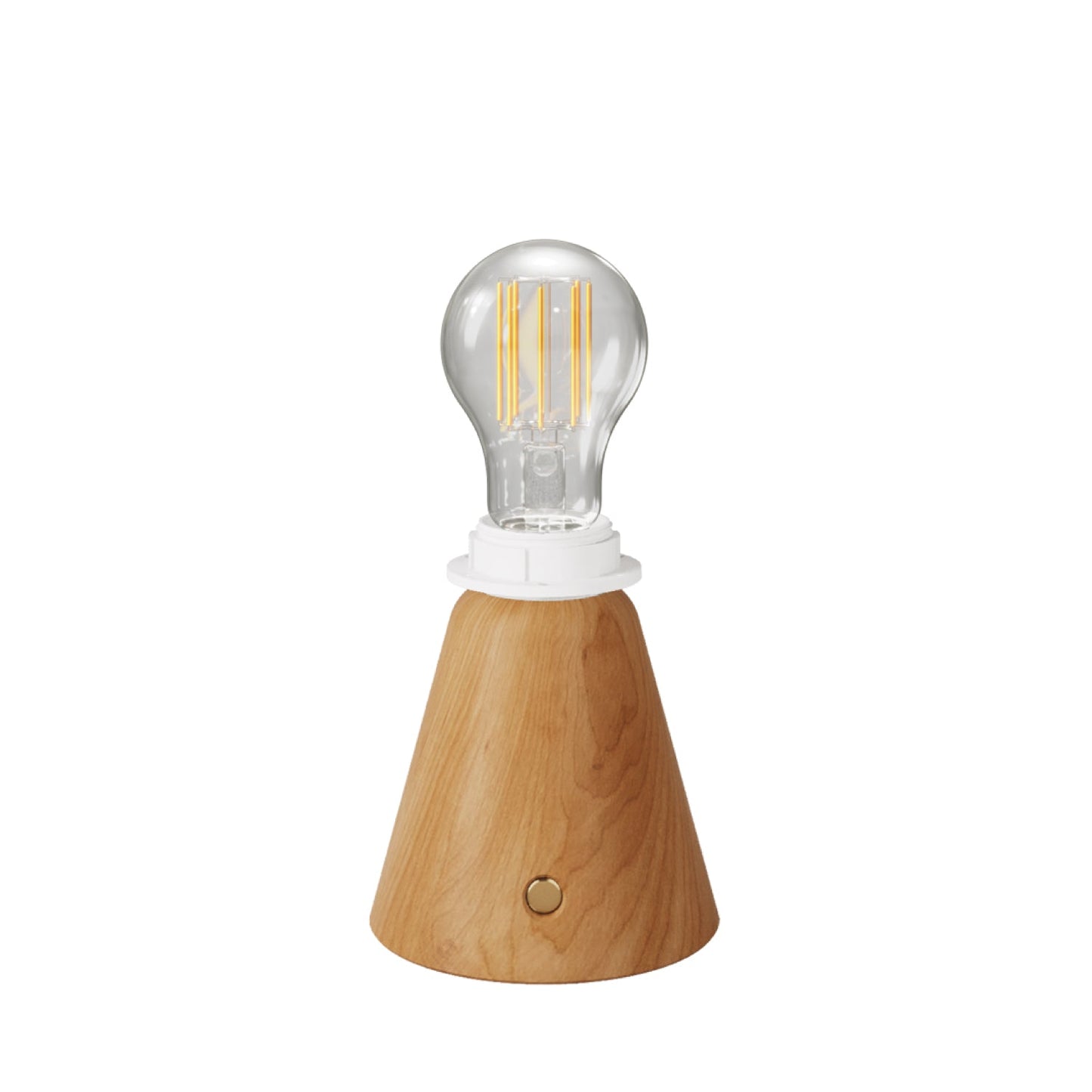 Lampada portatile ricaricabile Cabless11 con lampadina a goccia e predisposizione per paralume - Neutro verniciato