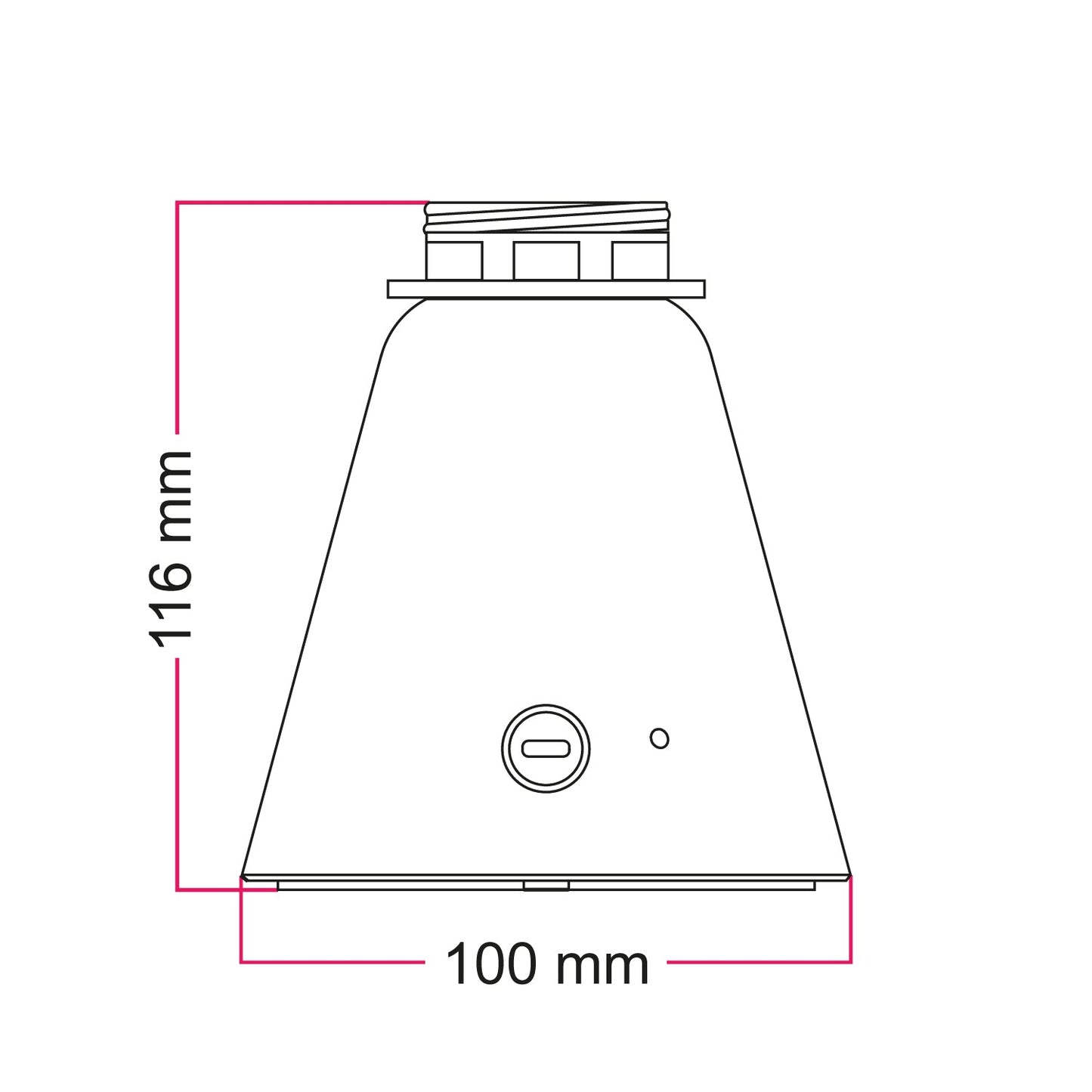 Base per lampada portatile ricaricabile Cabless11 con predisposizione per paralume - Bianco