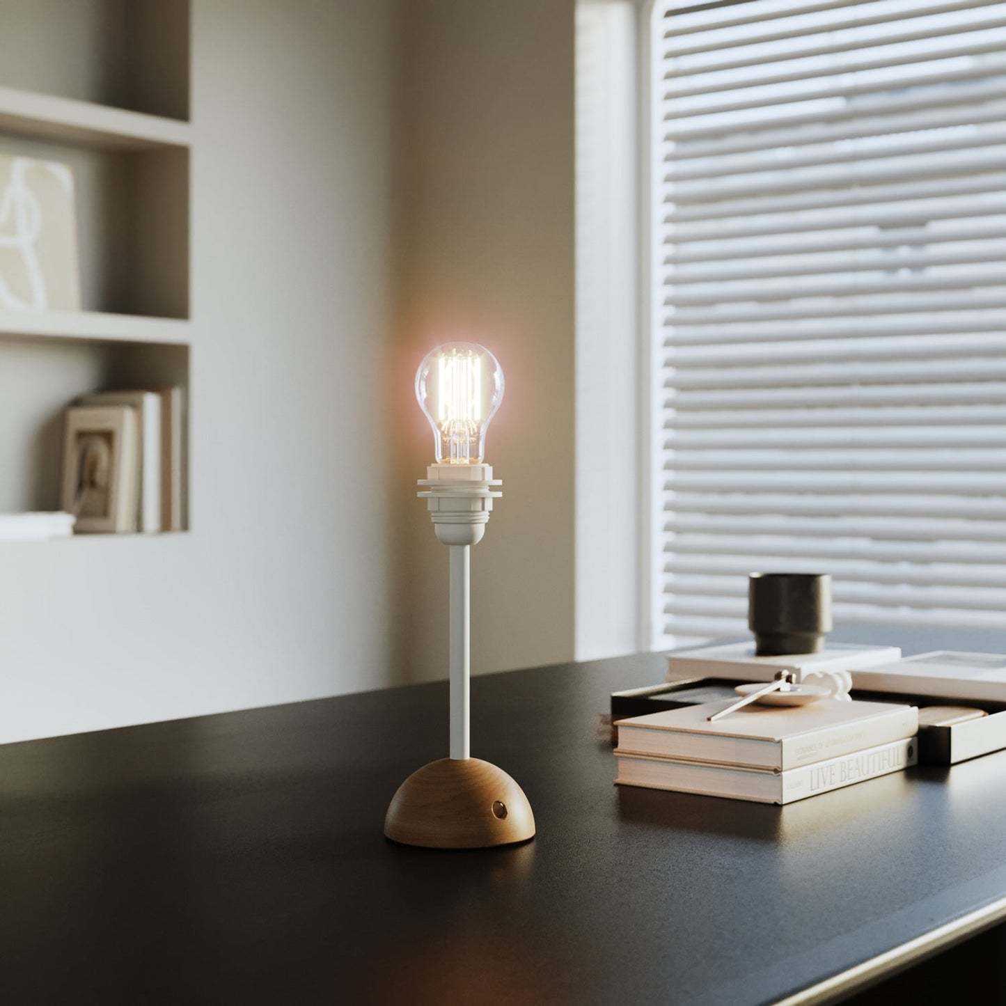 Base per lampada portatile e ricaricabile Cabless12 con predisposizione per paralume - Neutro