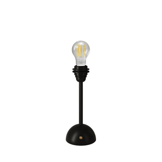 Lampada portatile e ricaricabile Cabless12 con lampadina a goccia e predisposizione per paralume - Nero