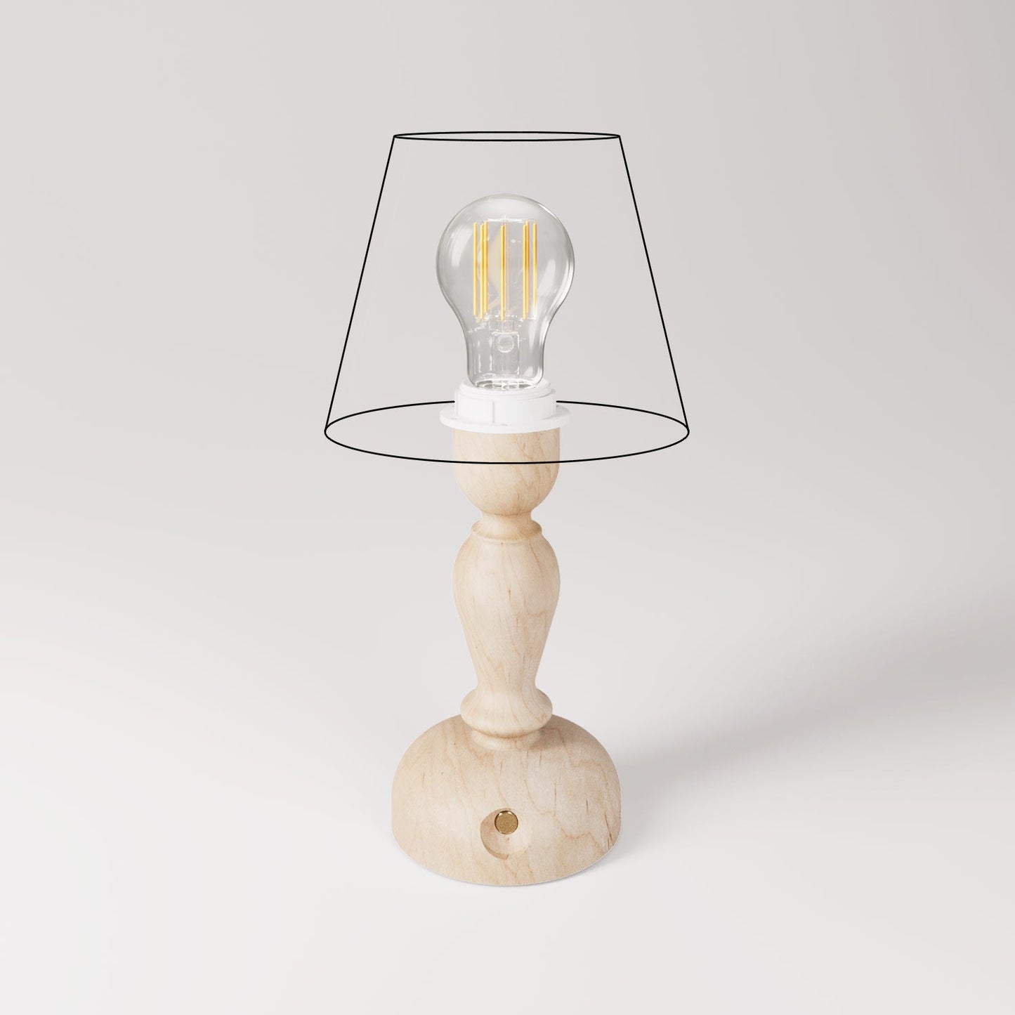 Lampada portatile ricaricabile Cabless14 con lampadina a goccia e predisposizione per paralume - Neutro