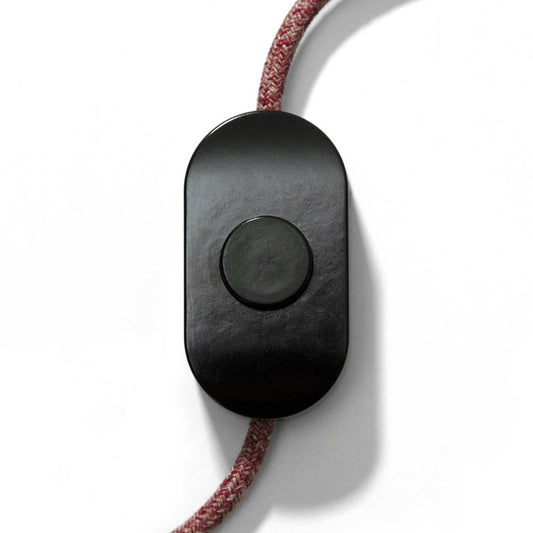 Interruttore a pedale Unipolare Nero con morsetti a vite - Design by Achille Castiglioni