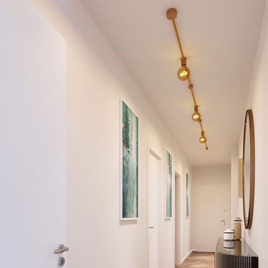 Sistema Filé Linear Kit - con cavo CM05 di 5 m per catenaria e 7 componenti in legno per interni